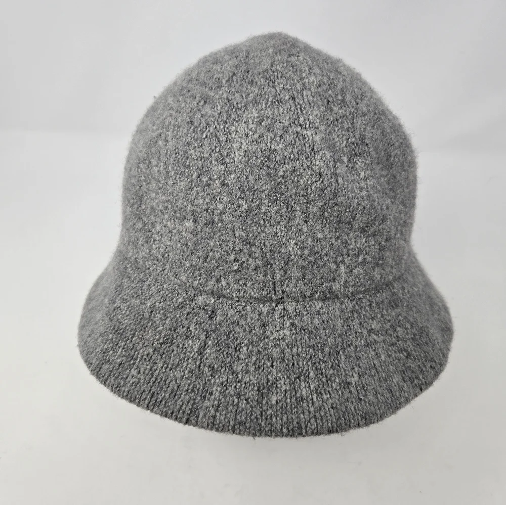 VINTAGE J. CREW GREY WOOL BLEND BUCKET HAT CAP WOMEN OS WINTER COZY PREPPY